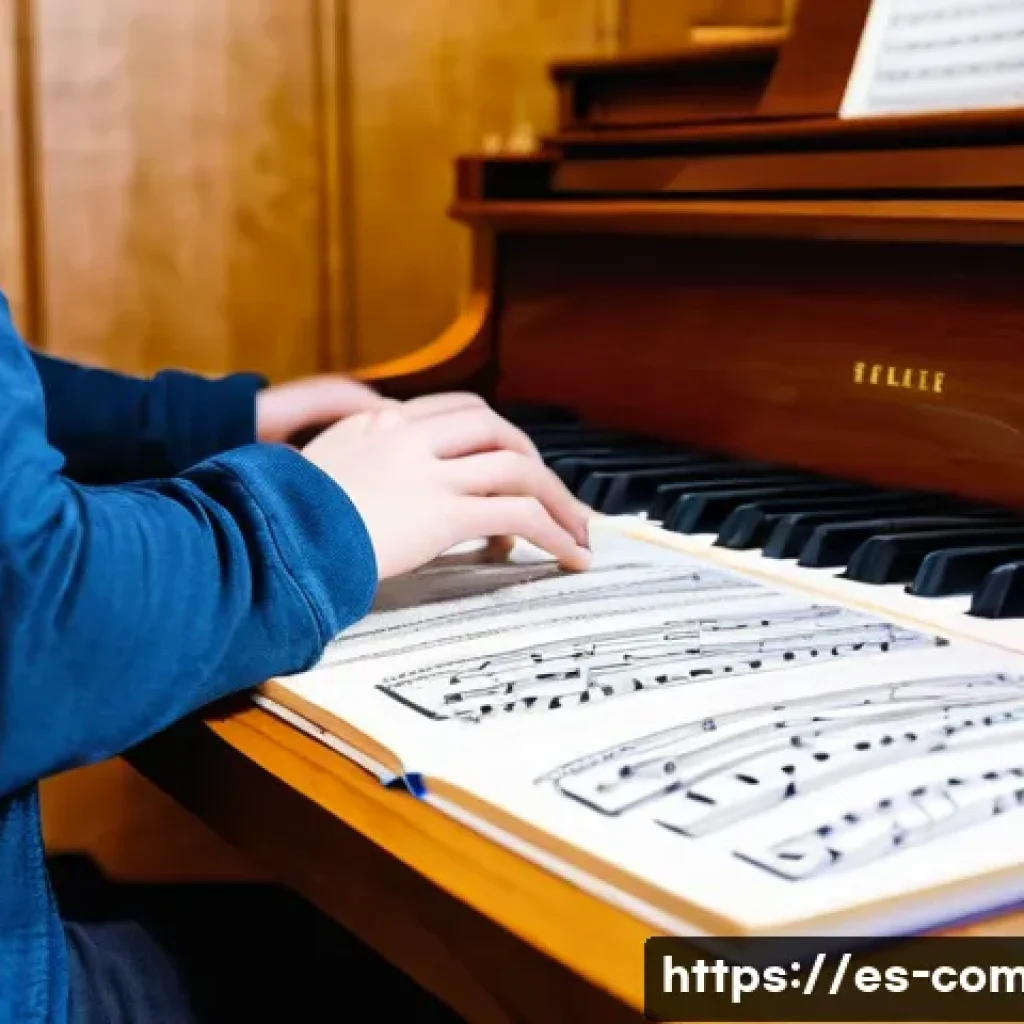작곡가의 자격증 취득을 위한 학습 계획 - A focused young adult musician seated at a wooden desk in a cozy, sunlit room, surrounded by open cl...