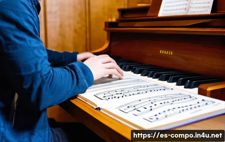 작곡가의 자격증 취득을 위한 학습 계획 - A focused young adult musician seated at a wooden desk in a cozy, sunlit room, surrounded by open cl...
